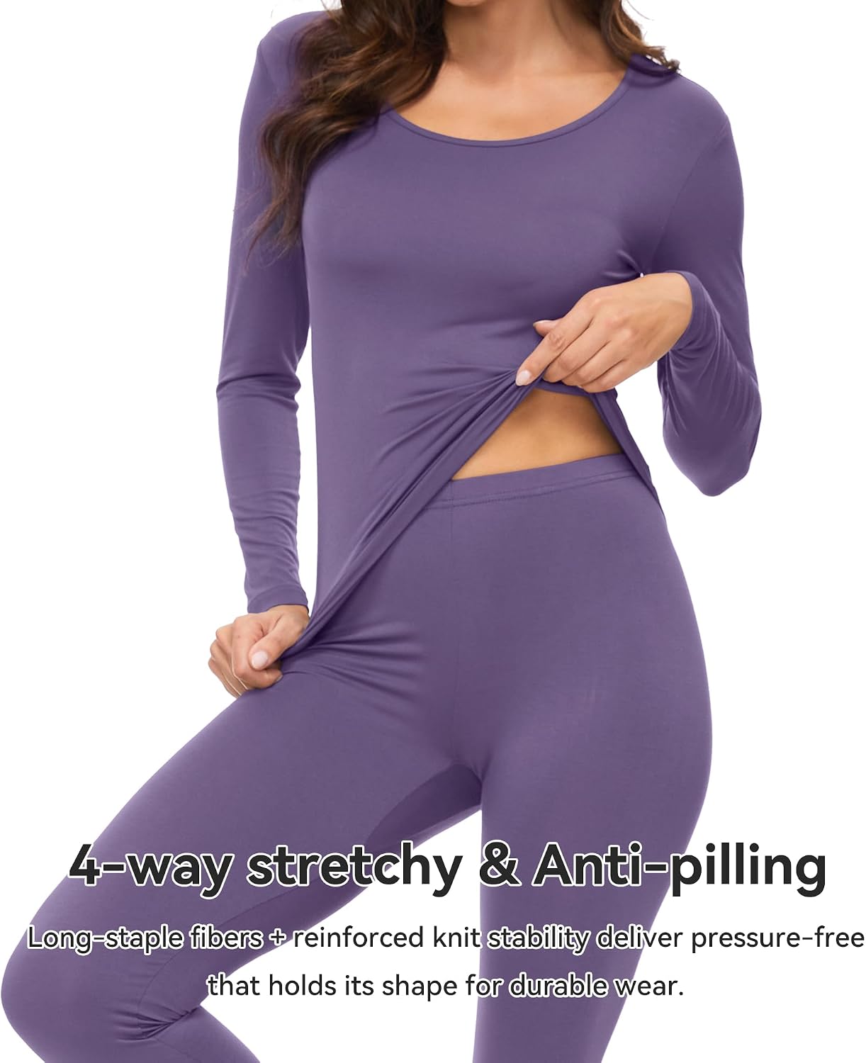 WiWi Soft Underwear for Women Thermal Long Johns Sets Super Warm Base Layer Top Pants Pajamas Set Viscose from Bamboo S-3X
