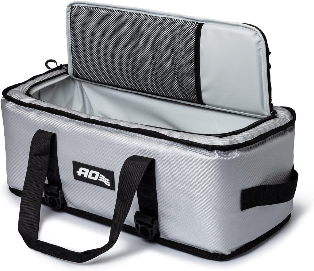 AO Coolers Stow-N-Go Carbon Soft Cooler, Low-Profile, Leakproof with High-Density Insulation, Holds Ice for 24 Hours