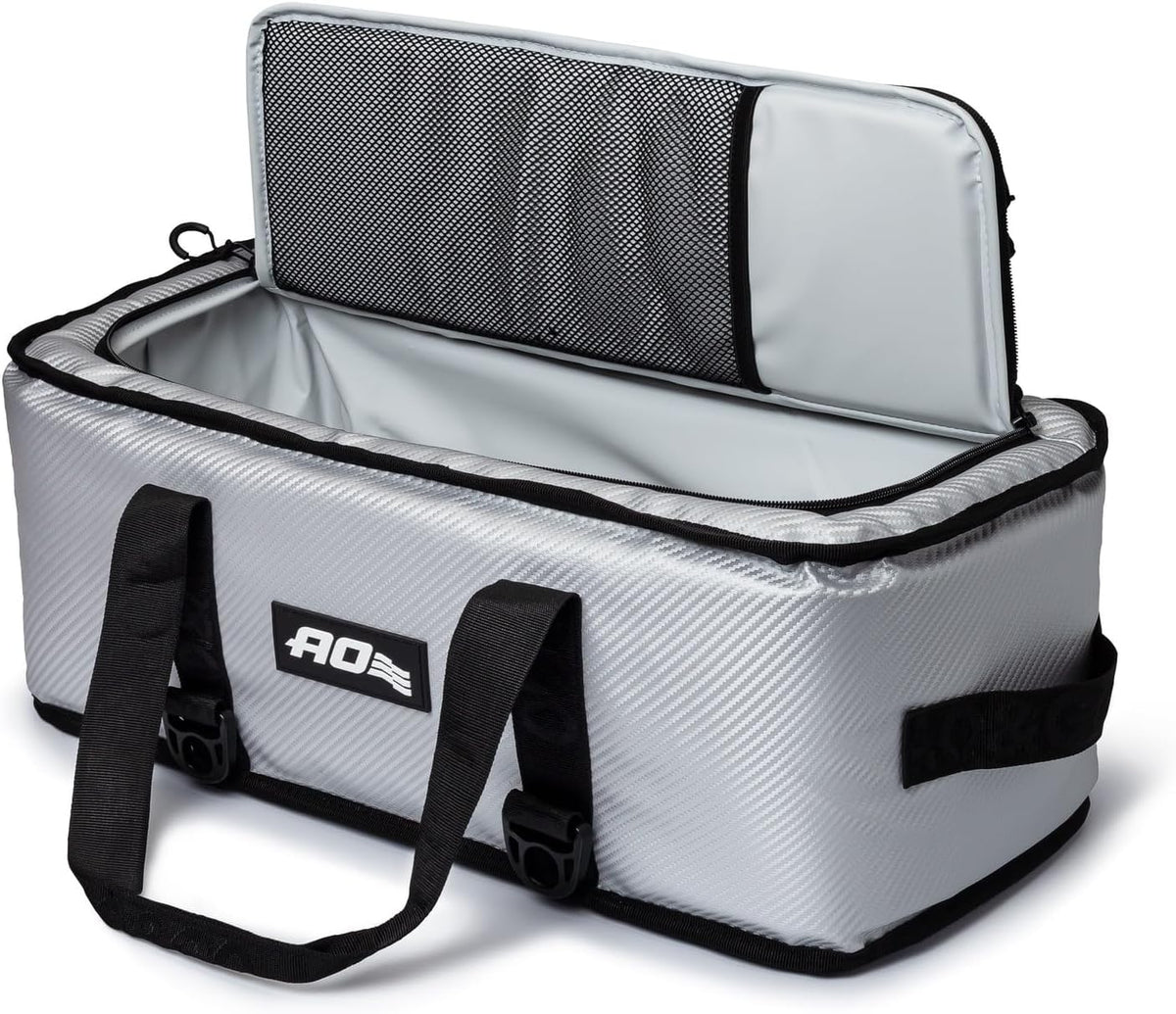 AO Coolers Stow-N-Go Carbon Soft Cooler, Low-Profile, Leakproof with High-Density Insulation, Holds Ice for 24 Hours