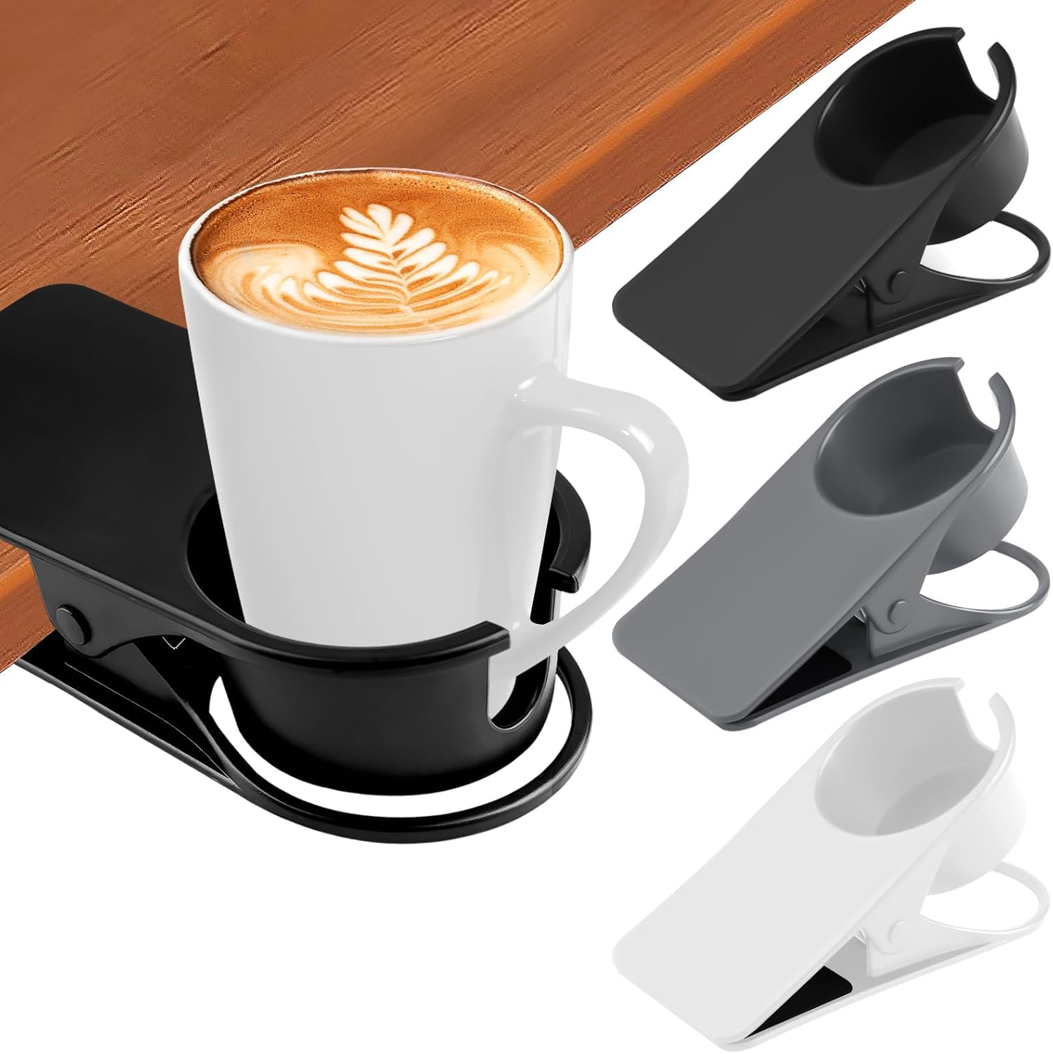 3PCS Clip on Drink Holder for Beach Chair, Desk Cup Holder with Groove