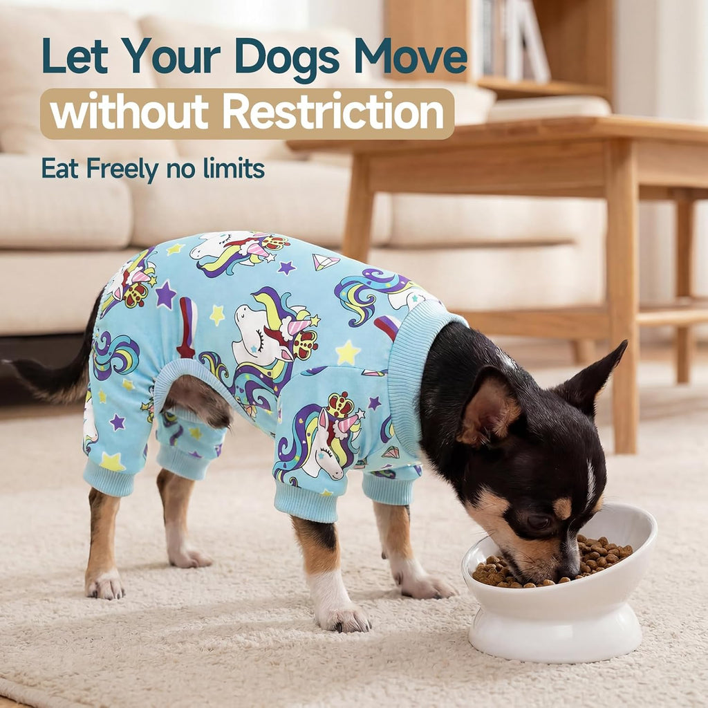 XPUDAC 4 Pack Dog Pajamas for Small Dogs Pjs Clothes Puppy Onesies, M
