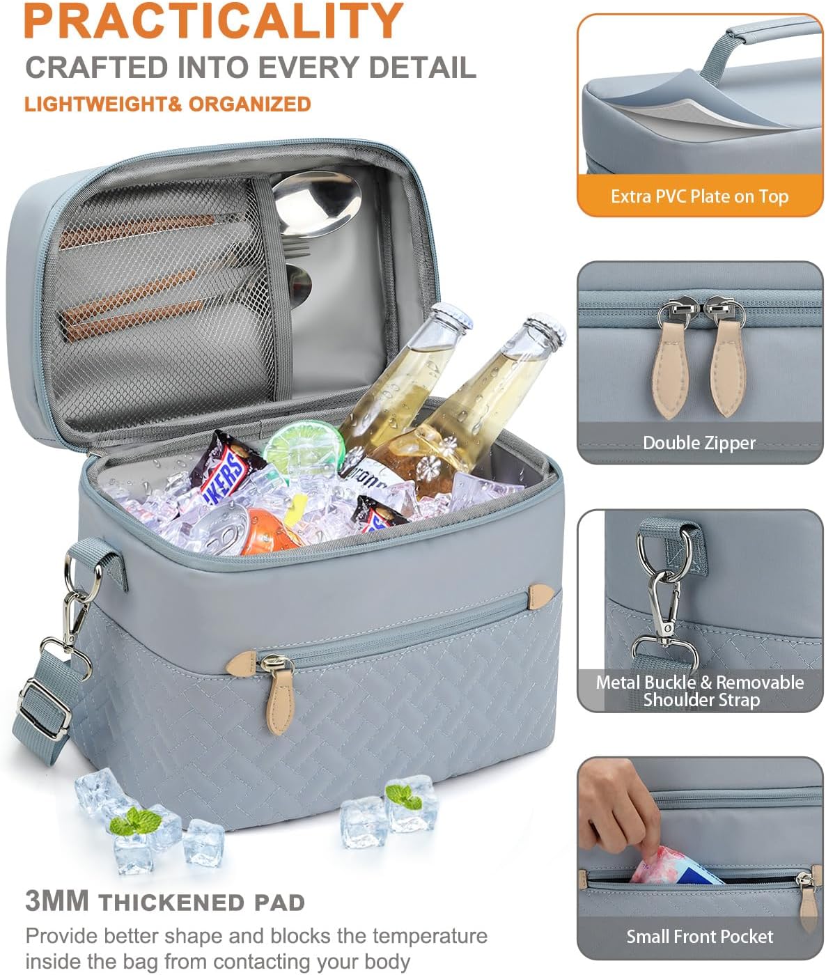 Capolo Lunch Bag for Women Men Insulated Lunch Tote Leakproof Lunchbox Bags