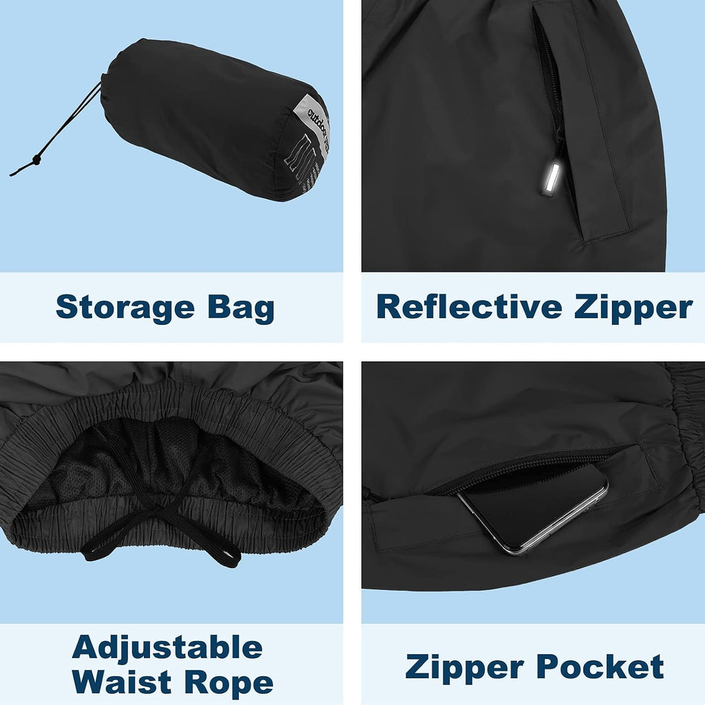 Outdoor Ventures Women's Rain Pants Packable Waterproof Hiking Pants