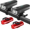 APECYC Bike Lights, Rechargeable Bicycle Light for Night Riding, Bike Front Headlight and Back Taillight with 4+5 Light Modes, Waterproof Bike Light Set for Mountain Road & Commuter Cycling