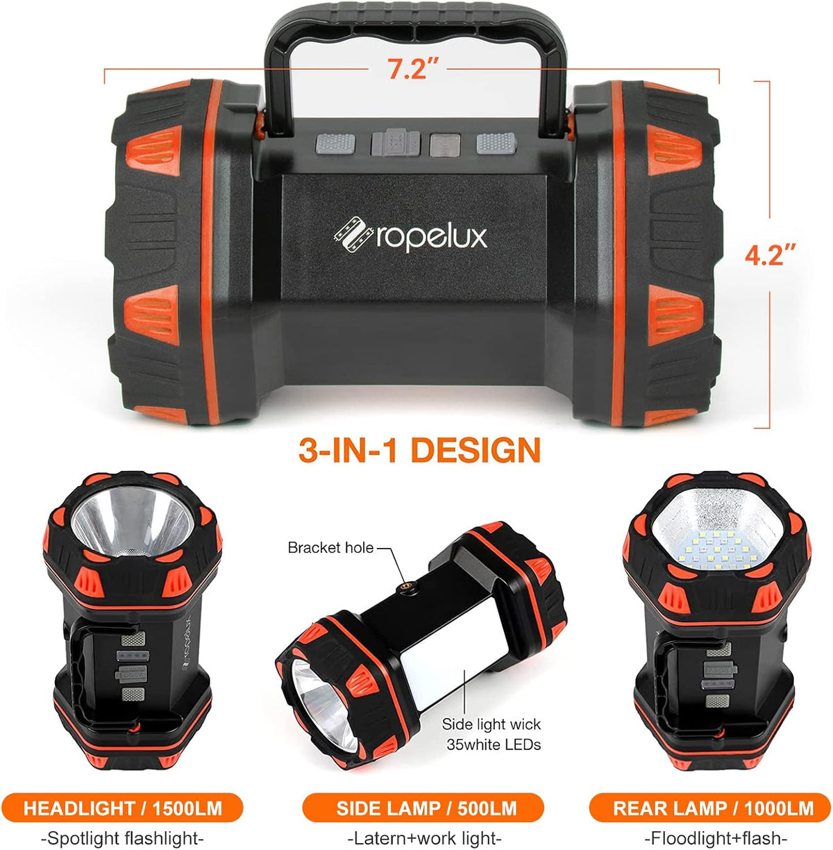 Led Camping Lantern Rechargeable, Camping Lights 1500lm, 8 Light Modes, Emergency Flashlights For Emergencies, Portable Light 12h Standby, Battery Powered Lantern For Power Outages, Hurricane, Hiking.