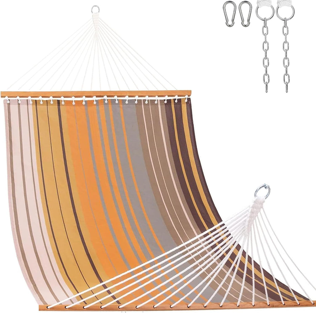 Lazy Daze Double Textliene Quick Dry Hammock with Spreader Bar for Outdoor