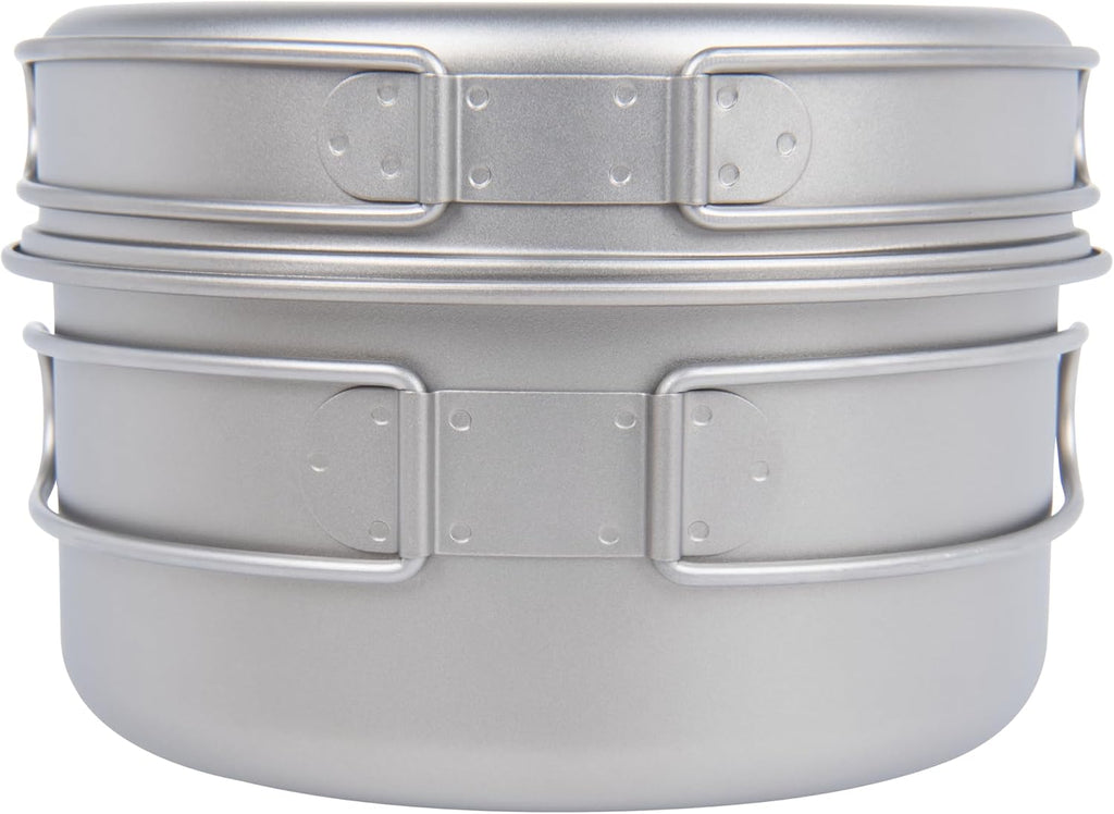 iBasingo Titanium Camping Cookware Ultralight Backpacking Pot Pan Set