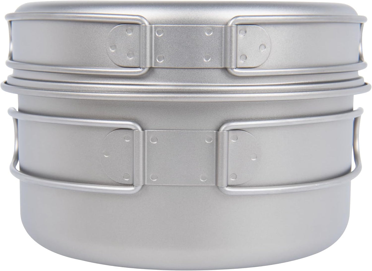 iBasingo Titanium Camping Cookware Ultralight Backpacking Pot Pan Set