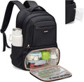GOLF SUPAGS Lunch Backpack 16 Inch Laptop Backpack with Insulated Cooler Lunch Box Food Bag for College Work Camping Picnics (Black)
