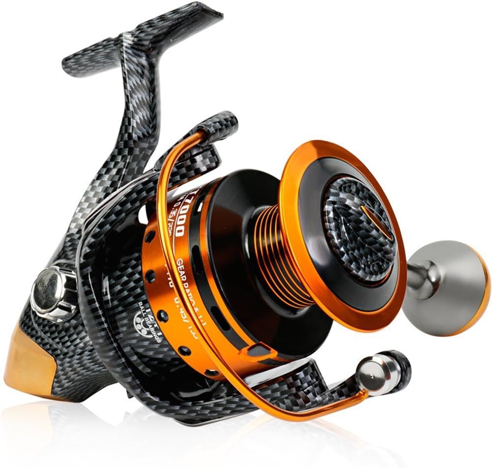 Burning Shark Fishing Reels- 12+1 BB, Light and Smooth Spinning Reels, Powerful Carbon Fiber Drag, Saltwater and Freshwater Fishing