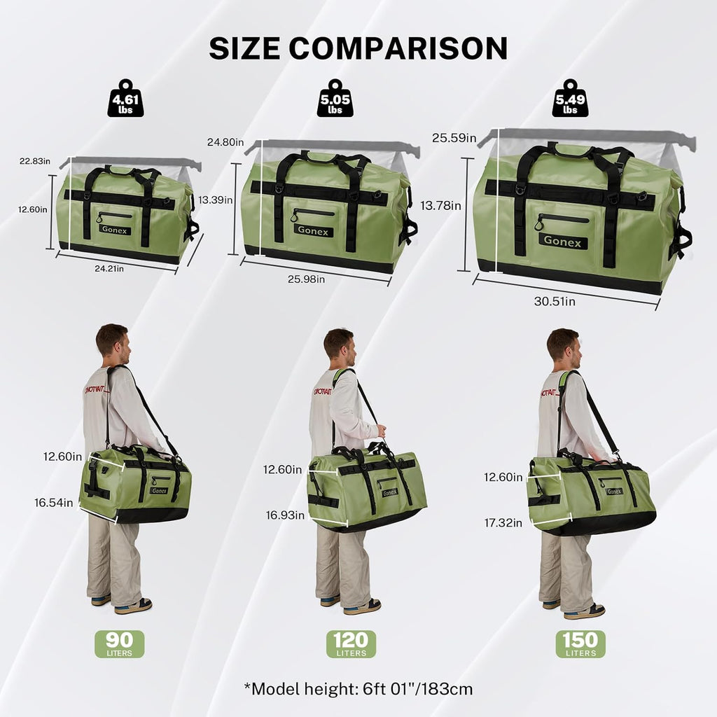 Gonex Waterproof Duffel Bag, 150L Heavy Duty Dry Bag, Reinforced Bottom