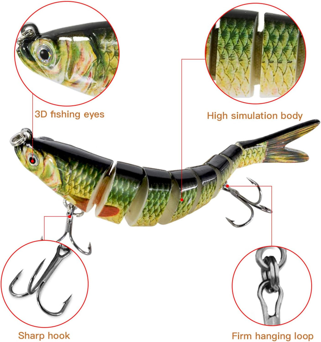 Fishing Lures for Bass Trout Topwater Multi Jointed Swimbaits