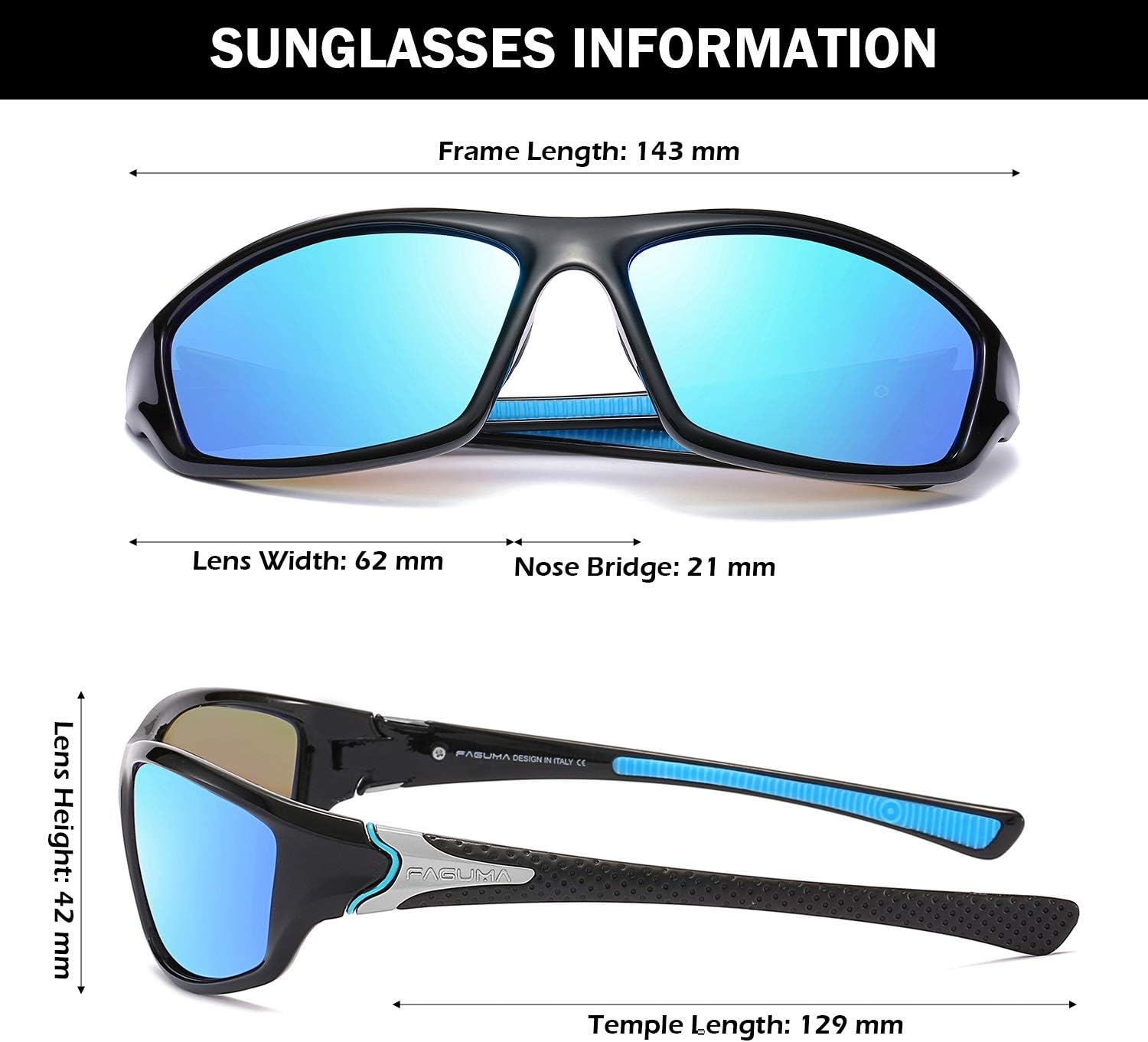 FAGUMA Sports Polarized Sunglasses For Men UV400 Protection