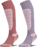 Hylaea Unisex Knee High Merino Wool Ski Snowboard Socks, Cushioning & Warm