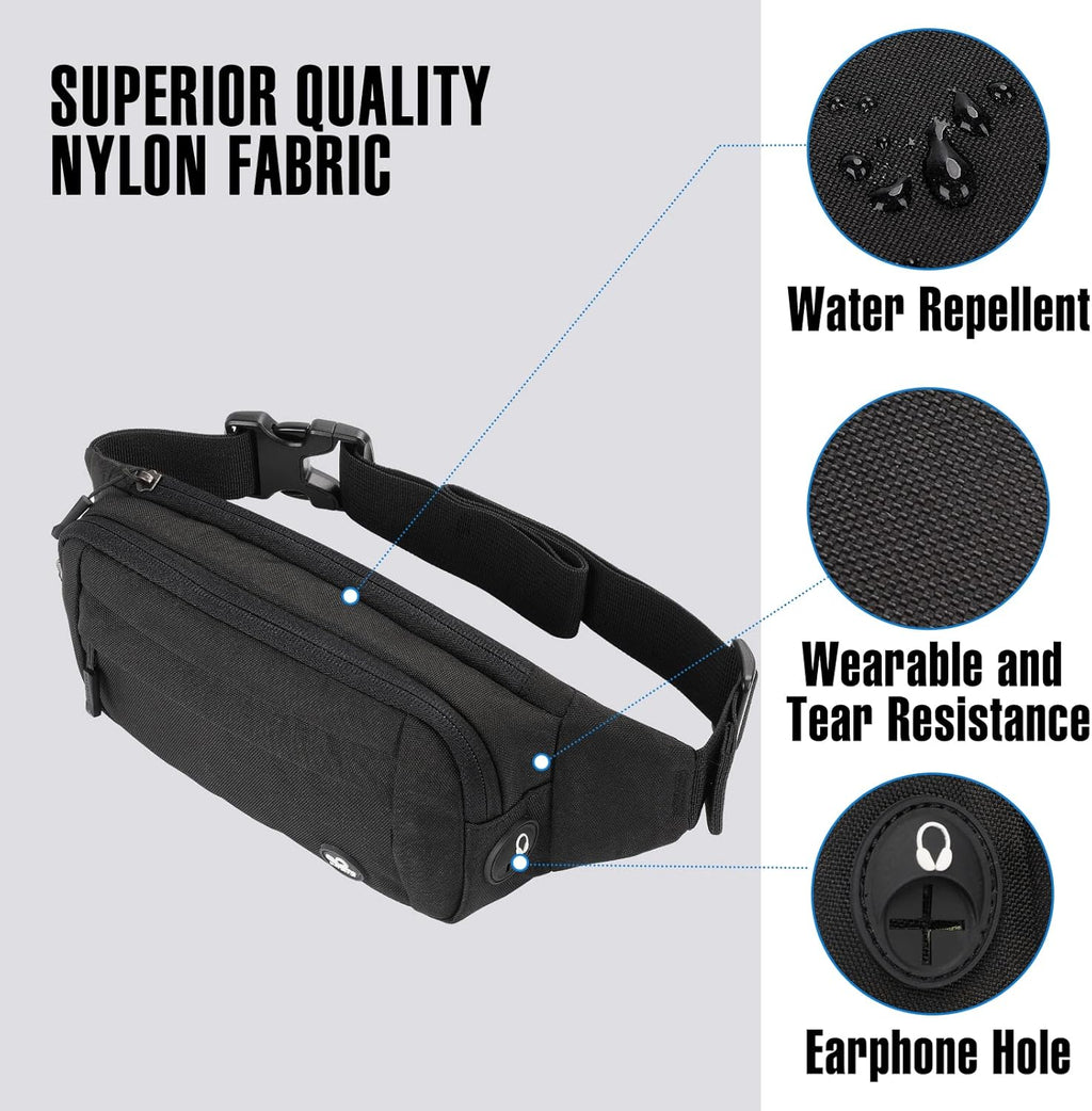 WATERFLY Small Fanny Pack Crossbody Lightweight Waist Bag for Woman Man