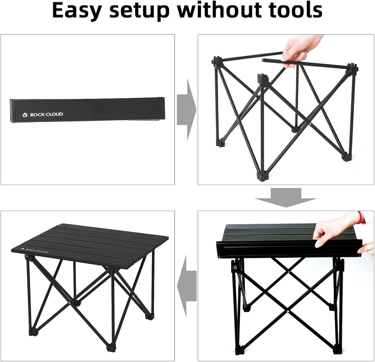 ROCK CLOUD Portable Camping Table Ultralight Aluminum Camp Table Folding Compact Beach Table for Camping Hiking Backpacking Outdoor Picnic