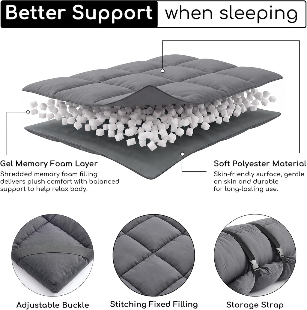 Tuphen Cot Mattress Pad-Cot Pads for Camping, Cot Mattress Topper, Camping Mattress Sleeping Pad 75"x30" Soft Lightweight Quilted Pads for Camp Cot/RV Bunk/Narrow Twin Beds
