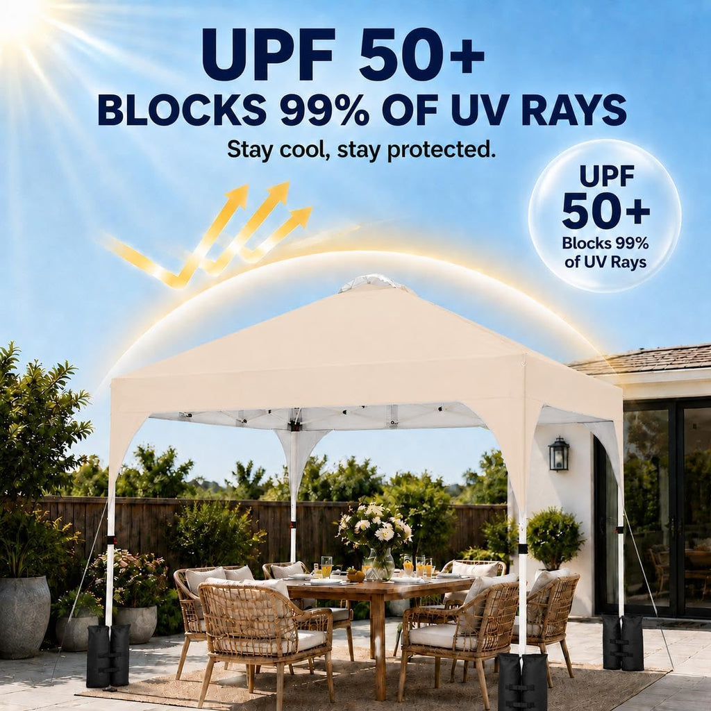 Yaheetech 10x10 Pop Up Canopy Tent for Outdoor Events, Beige