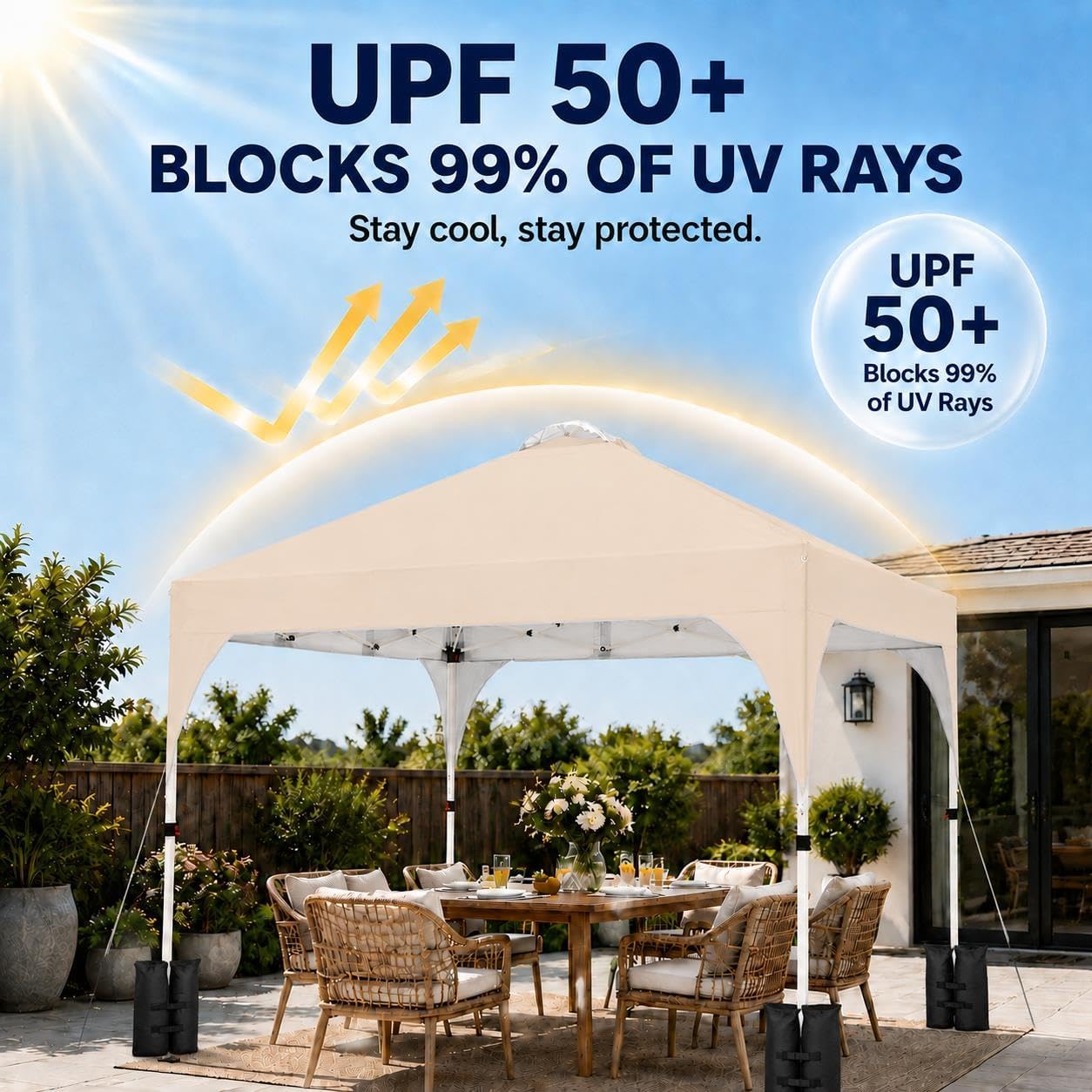 Yaheetech 10x10 Pop Up Canopy Tent for Outdoor Events, Beige