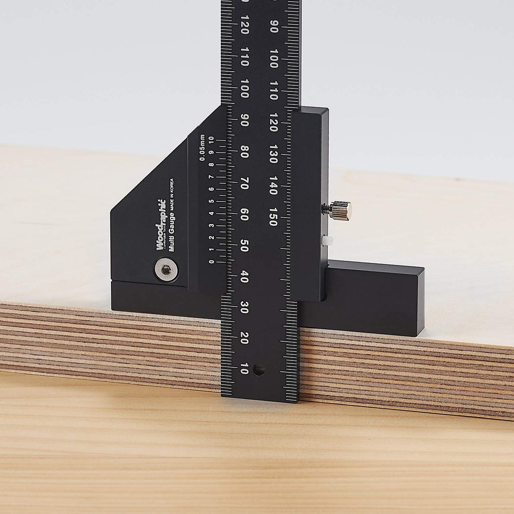 Scriber Gauge – Precision Marking Tool, Measuring Ruler, Layout Square, Thickness Gauge, CNC Aluminum Woodworking Tool for Joinery, Framing, Cabinet - Professional Classic Model (900mm)