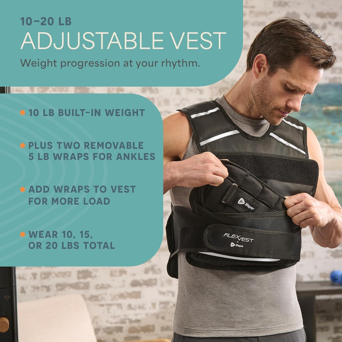 Lifepro FlexVest Adjustable Weighted Vest for running
