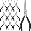 10 Pcs Mini Needle Nose Plier Bulk Jewelry 6 '', Black