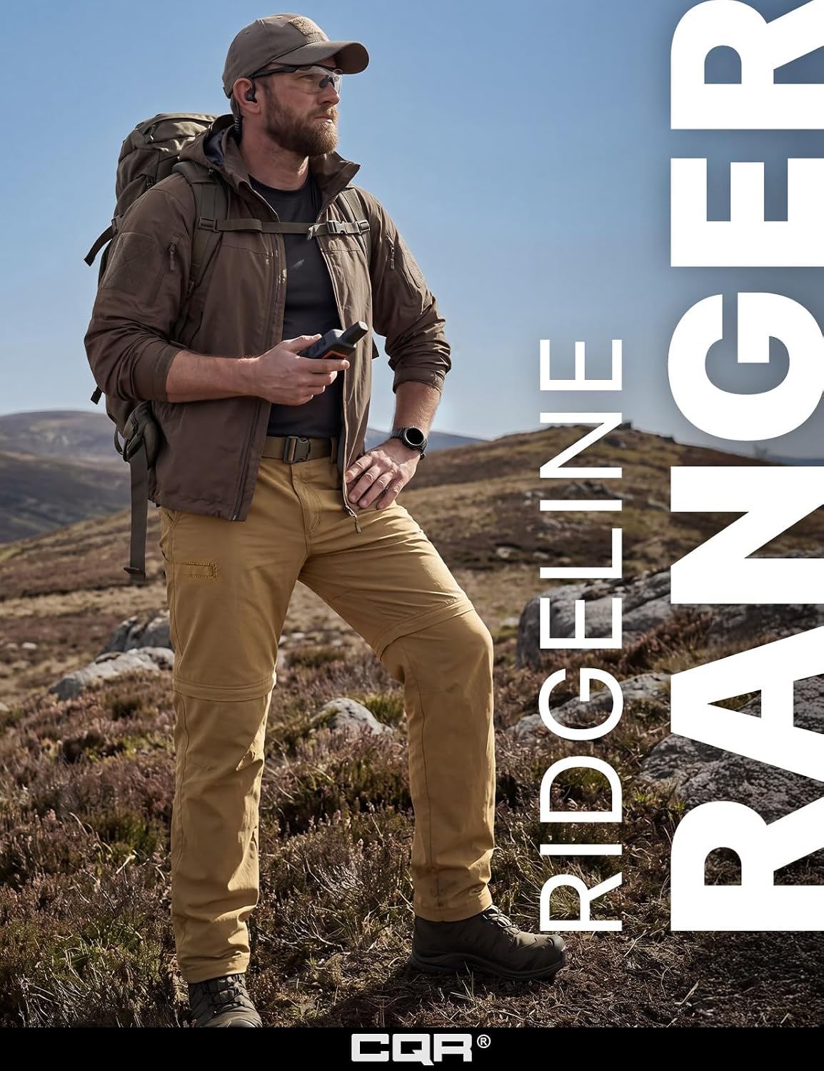CQR Men's Convertible Cargo Tactical Pants, Water Resistant Outdoor Hiking Pants, Zip Off Lightweight Stretch Work Pants