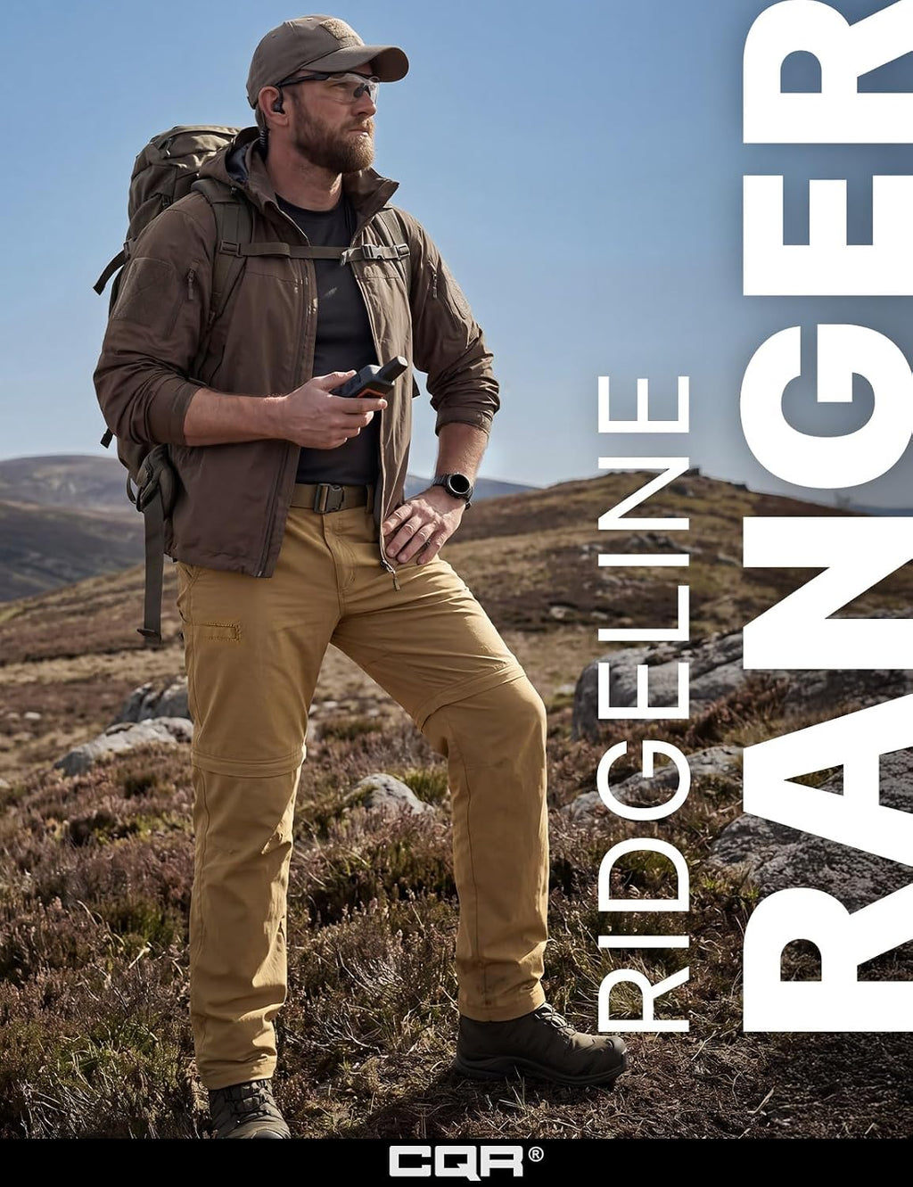 CQR Men's Convertible Cargo Tactical Pants, Water Resistant Outdoor Hiking Pants, Zip Off Lightweight Stretch Work Pants
