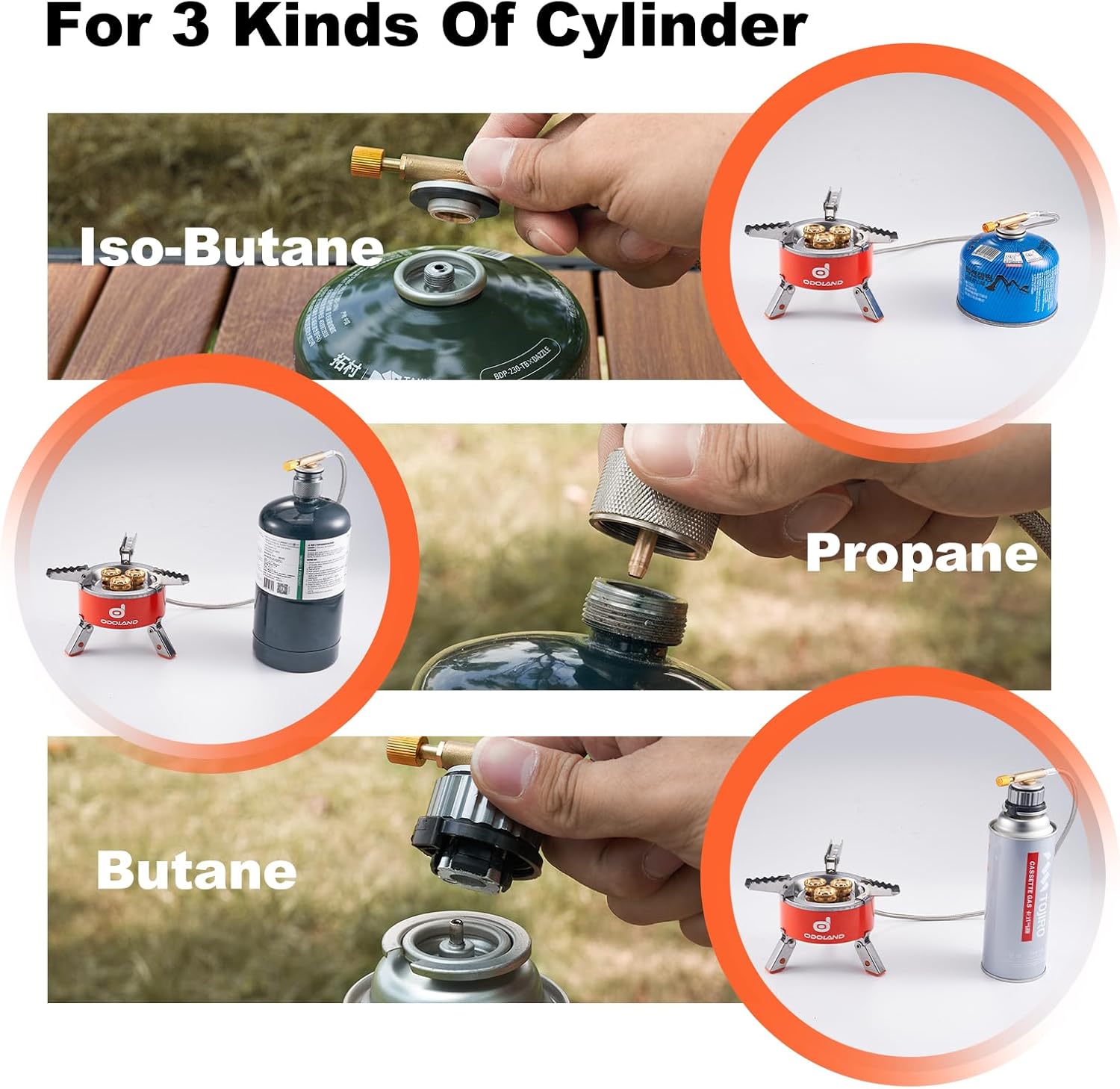Odoland 5000W Portable Camping Stove Lightweight Camp Stove Collapsible Backpacking Stove with EVA Box for Outdoor Camping Cooking Hiking and Picnic