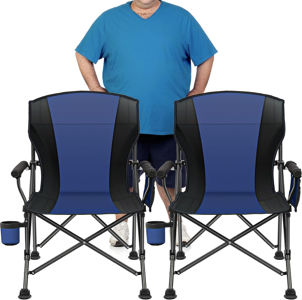 2 Pack Camping Chairs for Adults, 450 LBS Heavy Duty Camp Chair