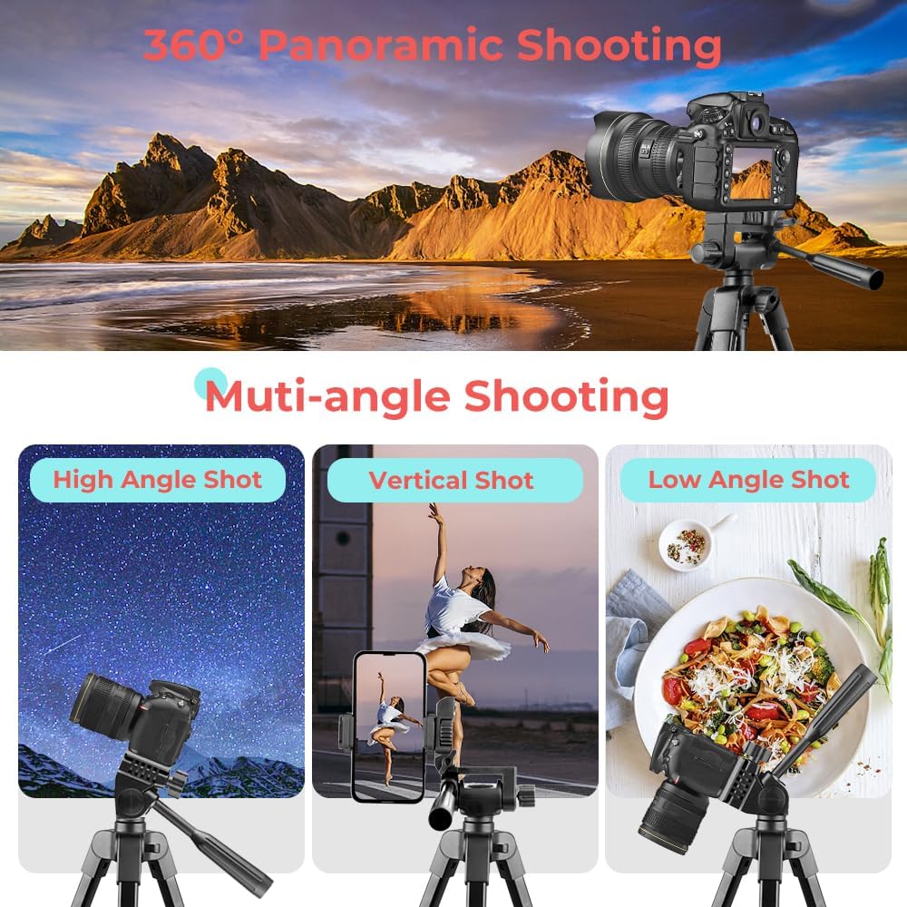 UBeesize 64'' iPad Tripod for iPhone and Camera with Remote & Carry Bag