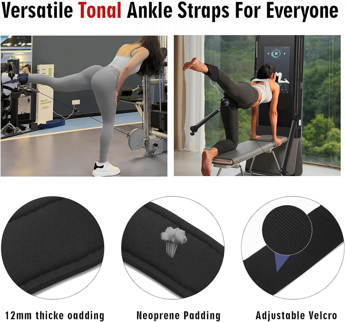 Ankle Workout Straps for Tonal – Adjustable with Tonal Adapter