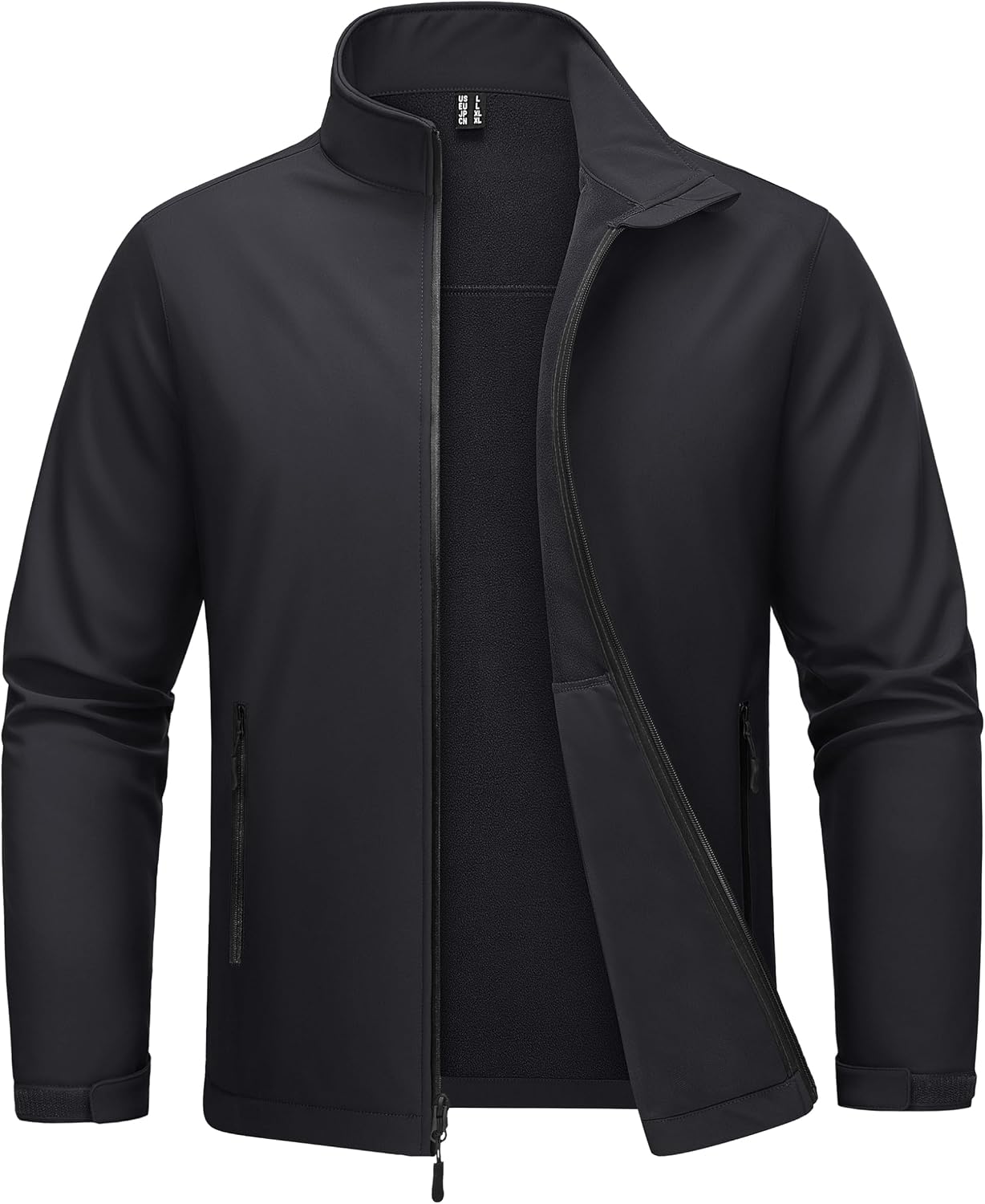 MAGCOMSEN Men's Fleece Lined Softshell Jacket Lightweight Waterproof Windbreaker Zip Up Winter Rain Coat Tactical Hiking