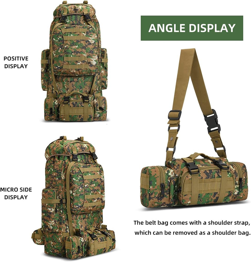 100L Camping Hiking Backpack,Molle military Tactical rucksack backpack,Waterproof Lightweight Hiking Backpack