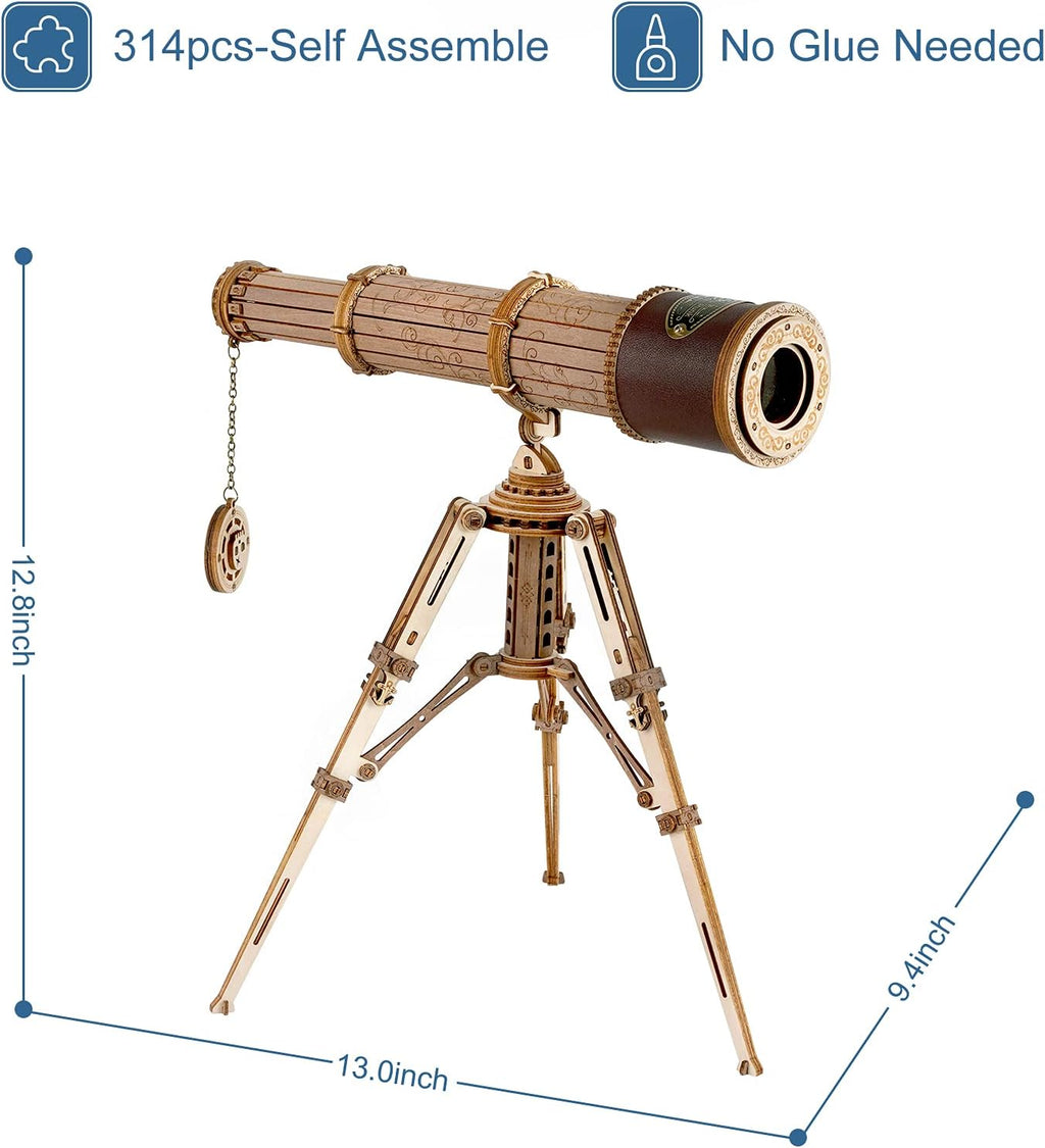ROKR 3D Wooden Puzzles Monocular Telescope Model Building DIY Science Kit Birthday Gift for Adults and Teens Cool Display Item