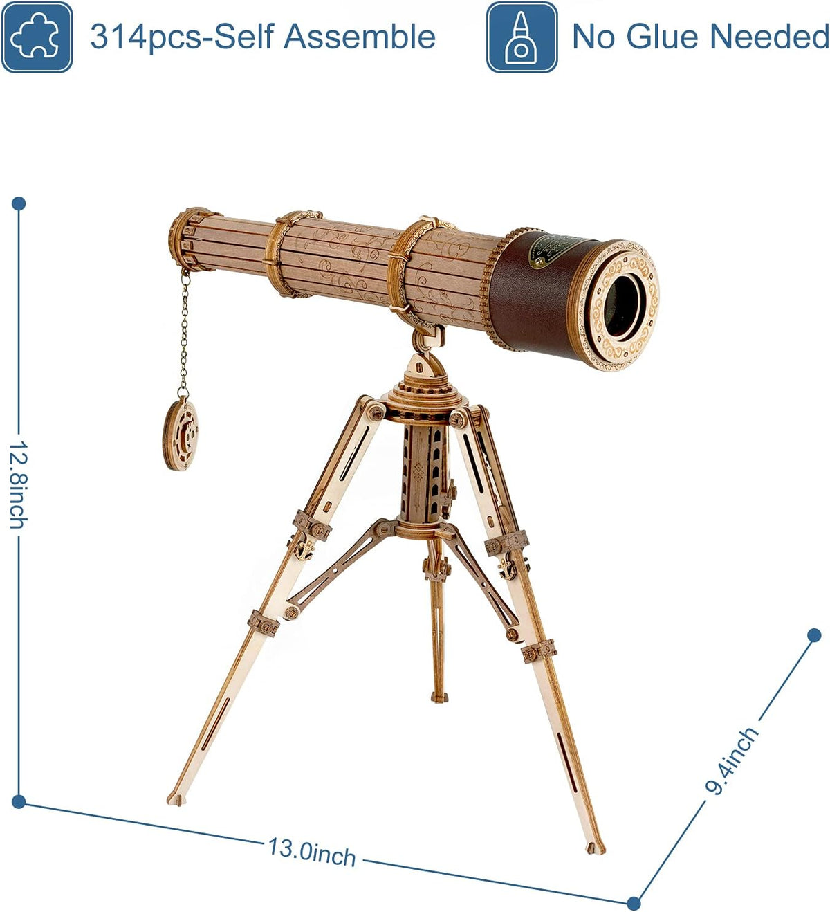 ROKR 3D Wooden Puzzles Monocular Telescope Model Building DIY Science Kit Birthday Gift for Adults and Teens Cool Display Item