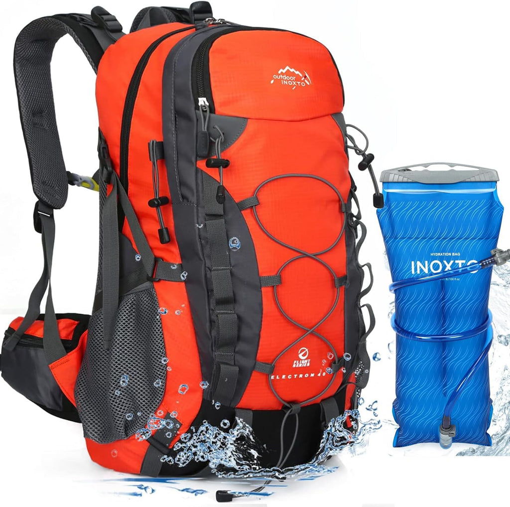 INOXTO lightweight Hiking Backpack 35L/40L Hiking Daypack with Waterproof Rain Cover for Travel Camping Outdoor Men and Women