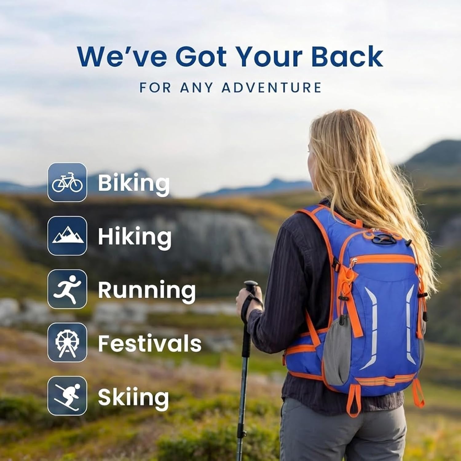 12L Hydration Backpack for Men Women,Lightweight Hydration Pack with 2L Water Bladder, Water Backpack for Cycling,Hiking,Rave,Biking and Running Outdoor Activities