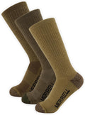 Merrell Unisex 3-pack Trekker Outdoor Crew Socks, Full Cushion Wool Blend Hiker Multi-pack