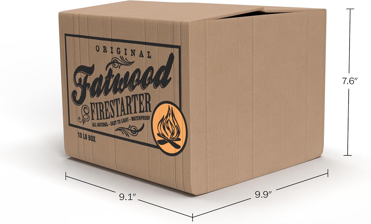 Fatwood Fire Starter Sticks 10lb Box - Indoor or Outdoor 100% All Natural Pine Fire Starters for Campfires, Fireplace, Firepit, Wood Stove, or BBQ Grill - Kindling Wood Firewood Lighter by Pure Garden