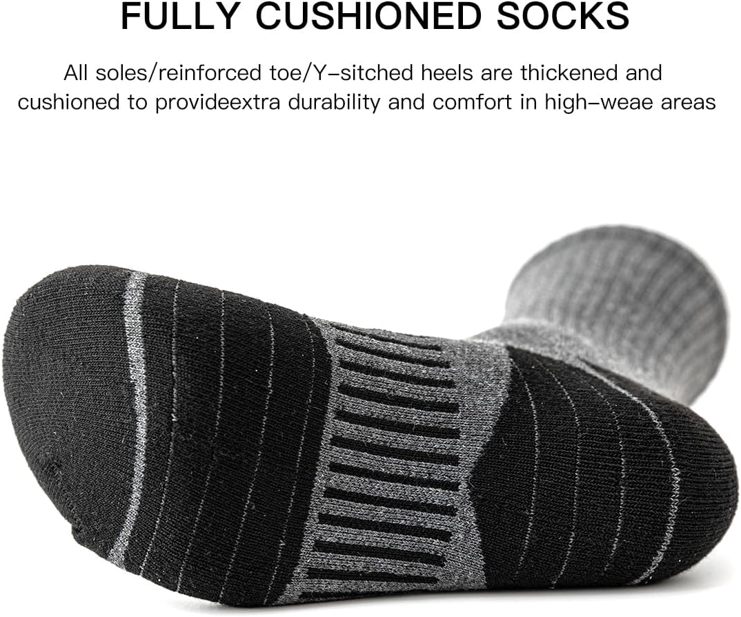 JOYNÉE 8 Pairs Mens Athletic Crew Socks Cushion Running Work Breathable Outdoor Socks for Men
