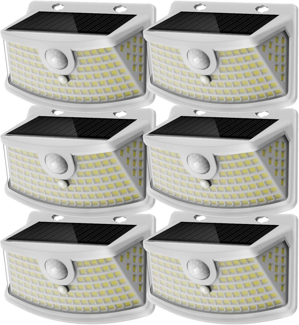 Aootek Solar Motion Sensor Lights Outdoor 120 LEDs, White, 6 Pack