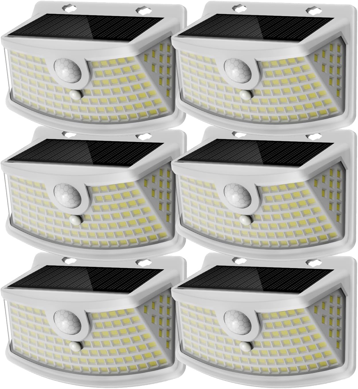 Aootek Solar Motion Sensor Lights Outdoor 120 LEDs, White, 6 Pack