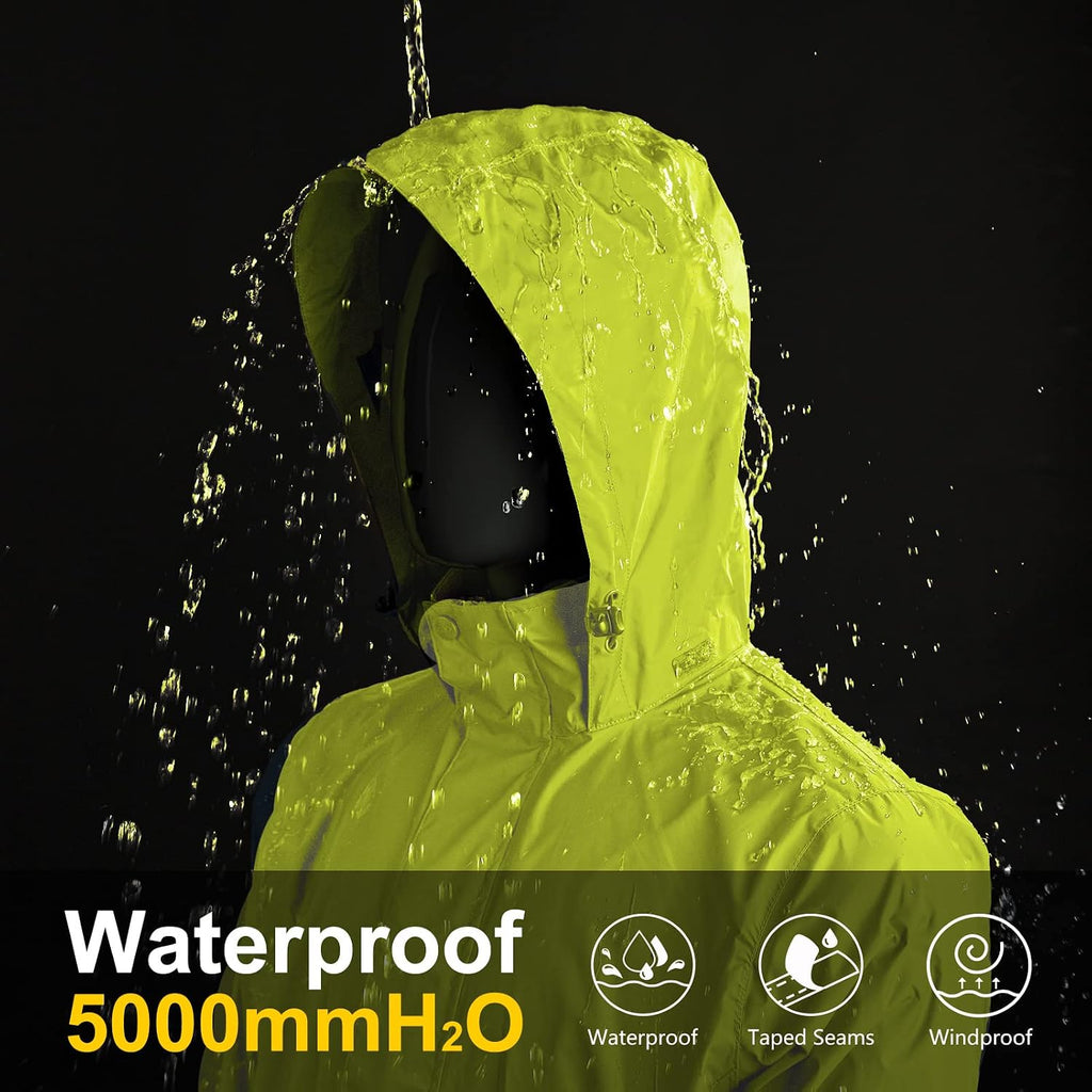 33,000ft Men's Packable Rain Jacket Lightweight Waterproof Golf Raincoat