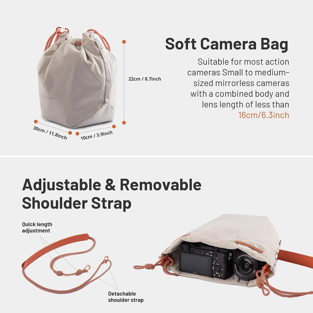 PGYTECH OneGo Drawstring Small Camera Bag Soft Cute Camera Pouch Handbag