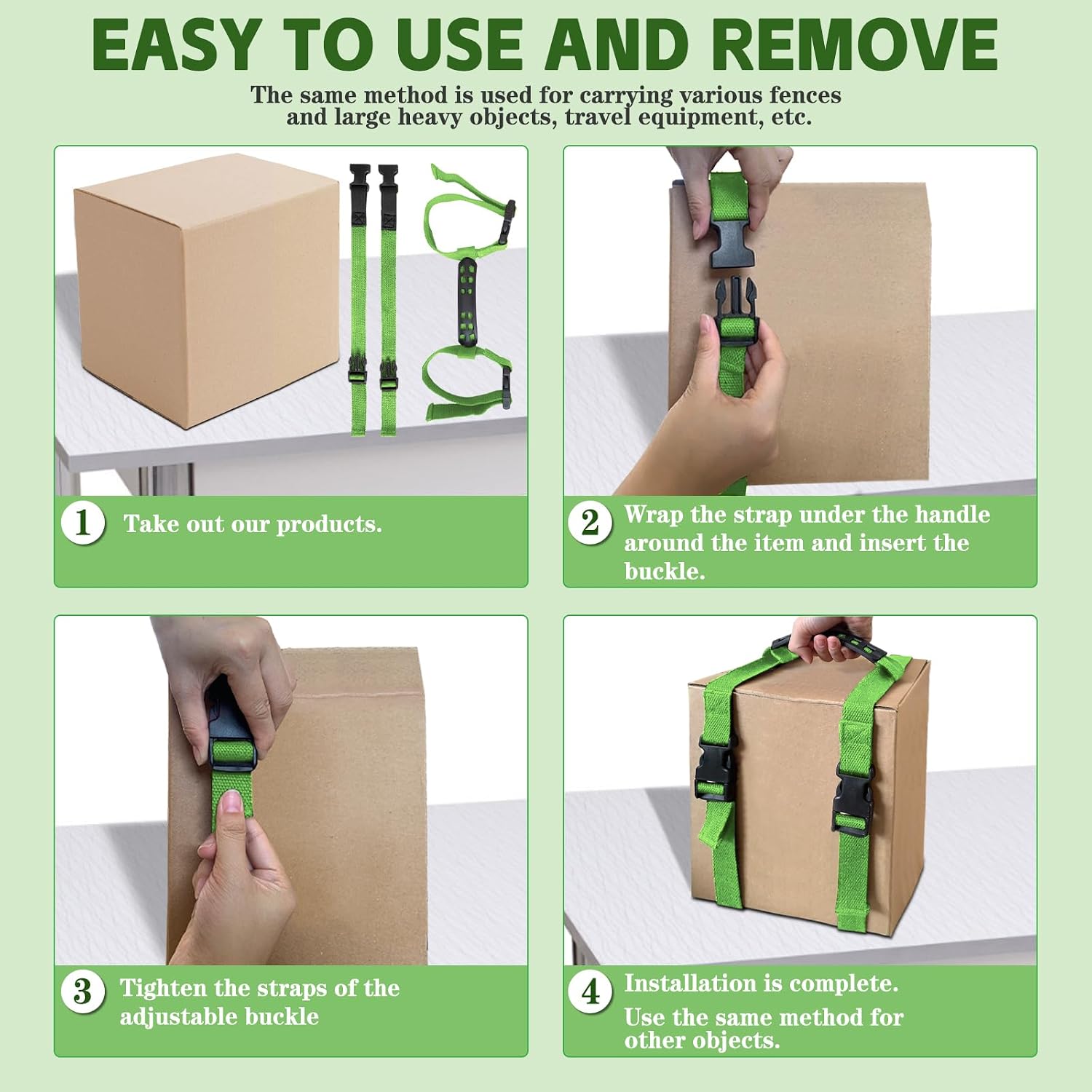 Dog Playpen Easy-Carry Straps, 2Pack (Greener)