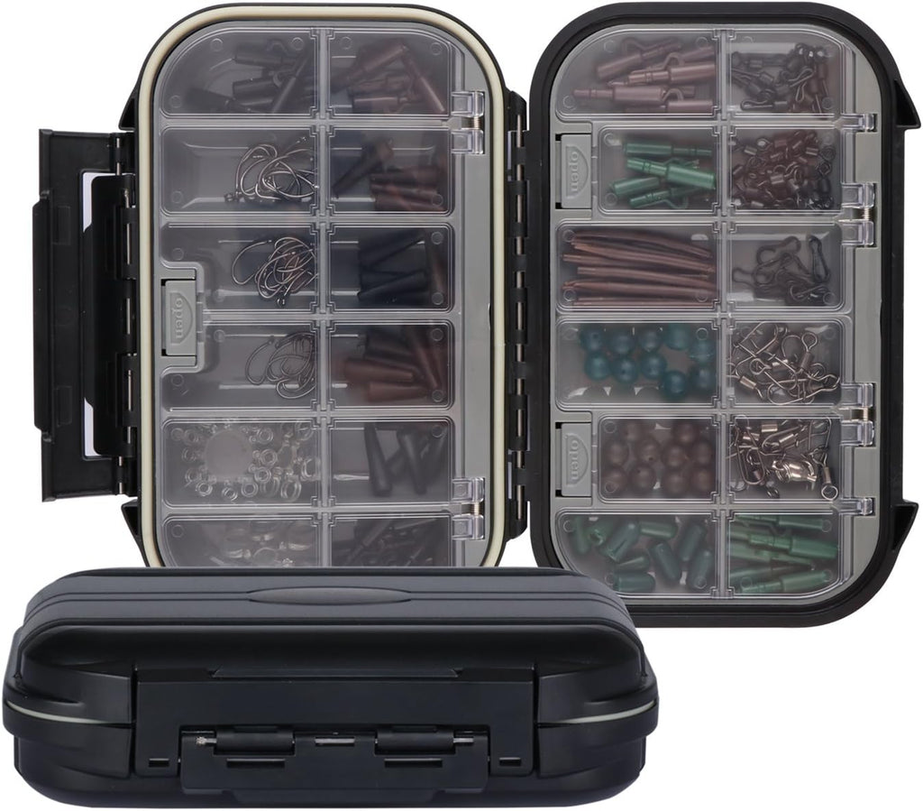 Goture Small Black Waterproof Clear Tackle Box Fixed Compartments Lure Case