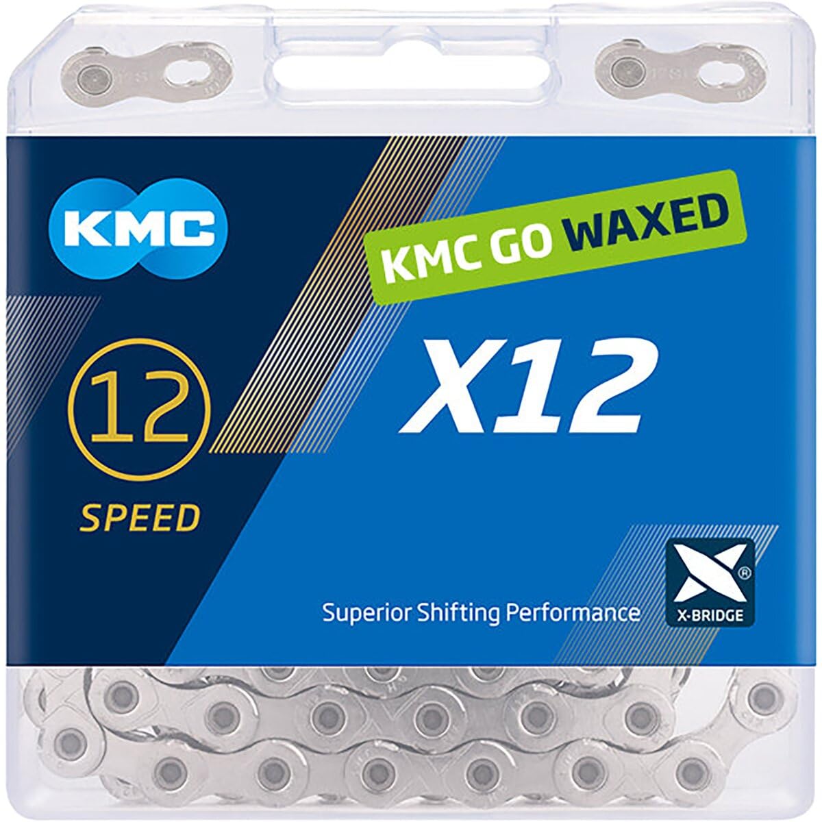 KMC Pre-Waxed 12-Speed X12 High-Performance Bicycle Chain, Silver
