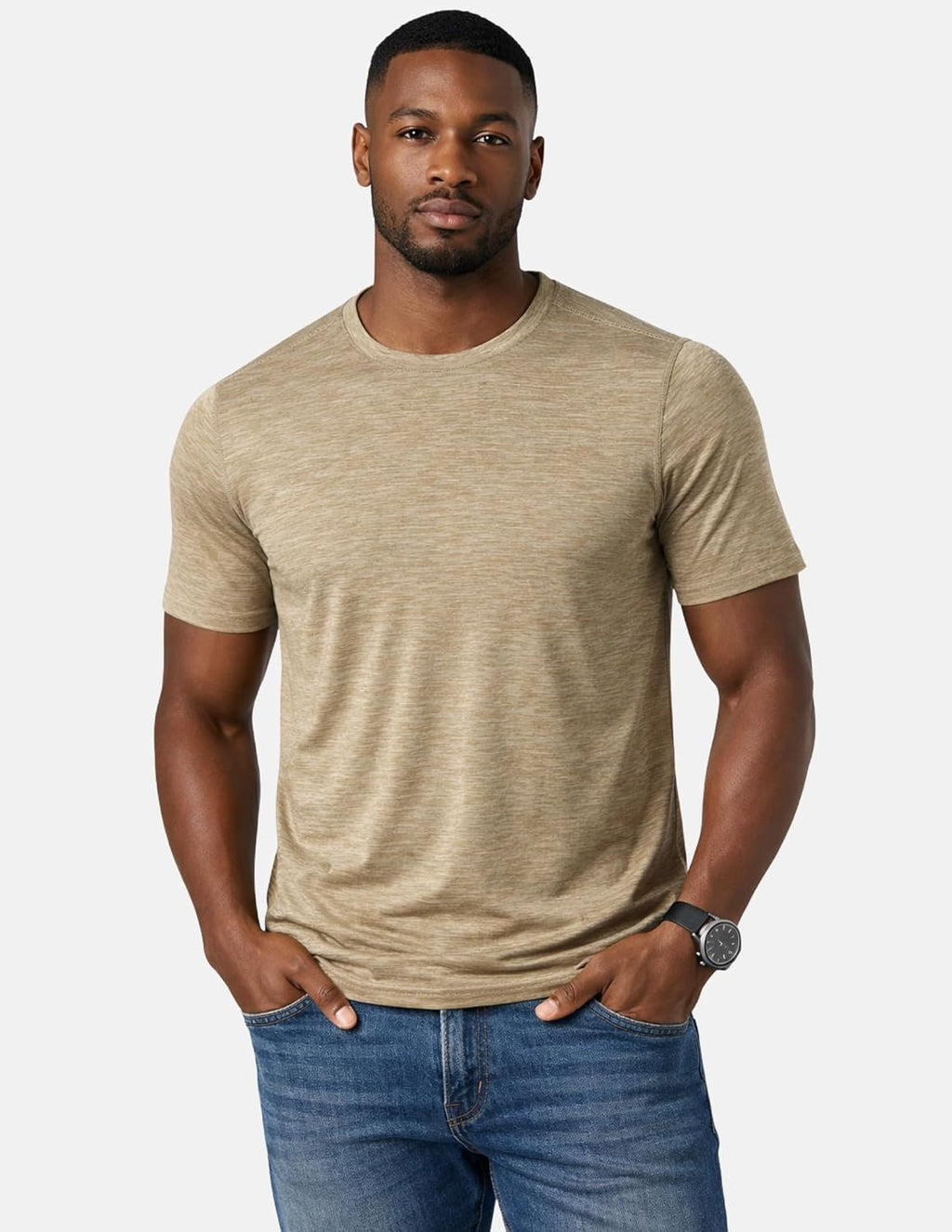 5 Pack Men’s Active Quick Dry Crew Neck T Shirts | Athletic Running Gym Workout Short Sleeve Tee Tops Bulk