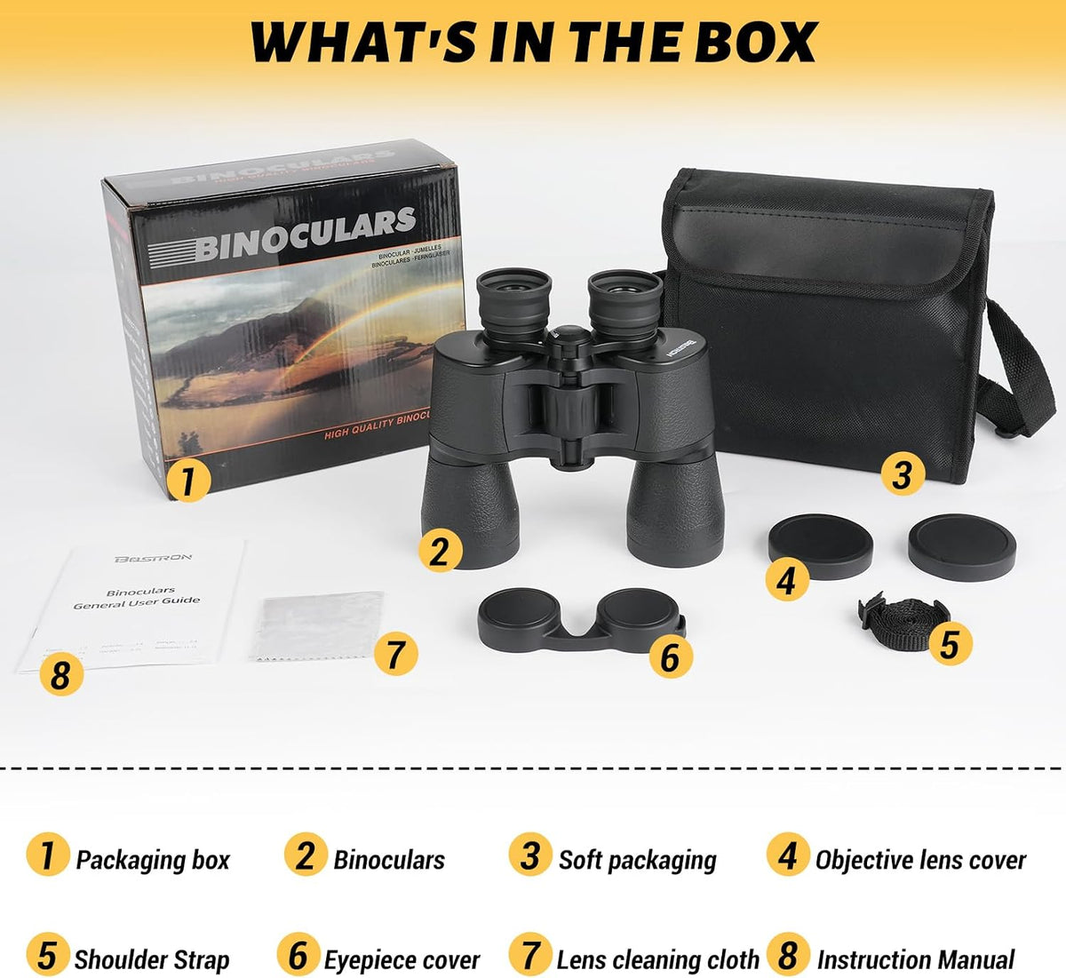 Binoculars for Adults，10x50 High Powered Binoculars for Bird Watching
